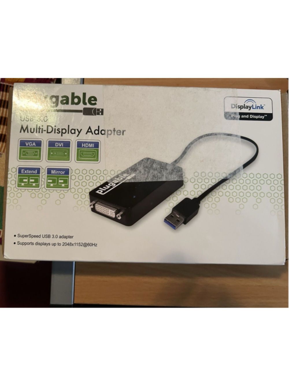 Plugable USB 3.0 Multi-Display Adapter Bus Powered Mirror/Extend Computer Dsplay